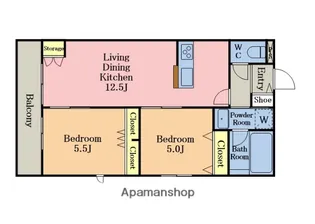グリュック【3階】の間取り