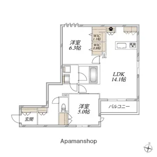 CASA ROOTIS【4階】の間取り