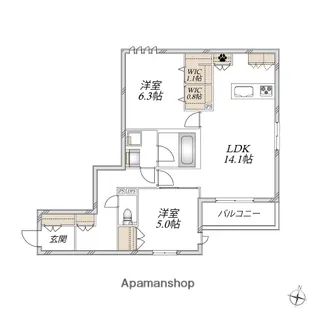 CASA ROOTIS【2階】の間取り