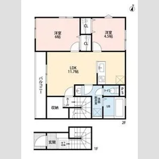 リーブルファイン吉川美南Ⅱ【2階】の間取り