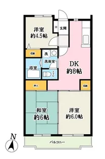 ルミエール南越谷【3階】の間取り