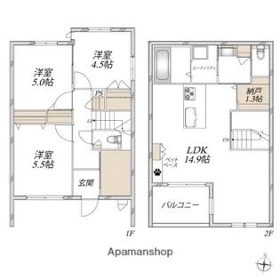 リーベ【105号室】の間取り