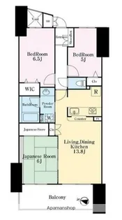 フォルスコート川口上青木【1004号室】の間取り