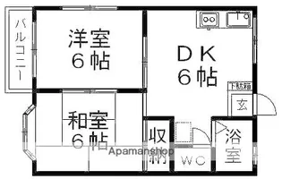 ルーラル(辻4)【105号室】の間取り
