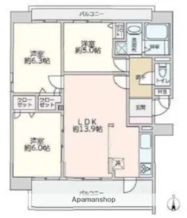 コスモ川口並木元町エグゼ【7階】の間取り