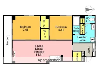 西川口グリーンマンション【6階】の間取り