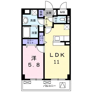 アンジェラ 天神橋【1階】の間取り
