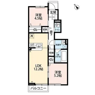 アムール MOON【1階】の間取り