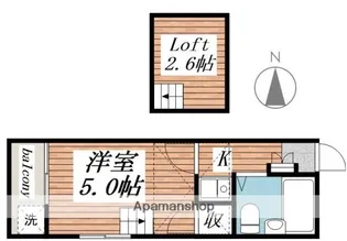 コーポ朝霞【201号室】の間取り