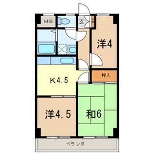 アーネスト・ハイライズ【402号室号室】の間取り