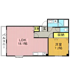 LA FAMILLE SAKAE【101号室号室】の間取り