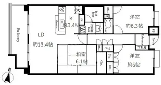 UURコート志木【3階】の間取り