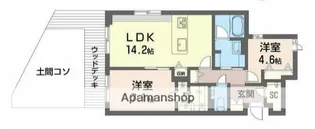 ルナリア【1階】の間取り