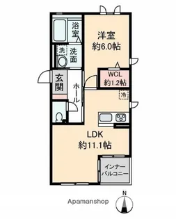 グランスクエア【202号室】の間取り