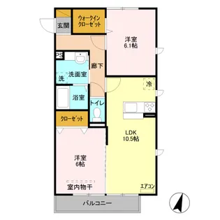 ルミエール武蔵浦和【2階】の間取り
