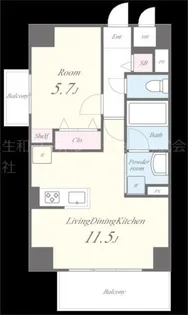 VERDE NOIR(ヴェルデノワール)【9階】の間取り