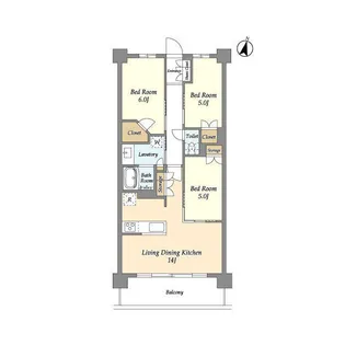 グランカーサ川口青木町公園【3階】の間取り