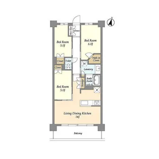 グランカーサ川口青木町公園【2階】の間取り