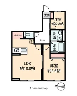 アジュール新都心【202号室】の間取り