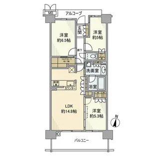 シャリエ朝霞【4階】の間取り