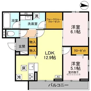 ヴェルデ【102号室】の間取り