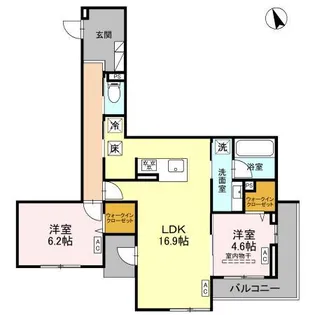 クレール【1階】の間取り