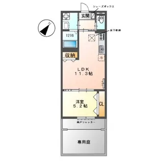 ルーク ジュミリア【1階】の間取り