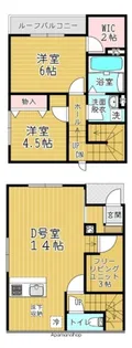 プリムヴェール【1階】の間取り
