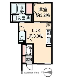 ル・シャトー・デュ・シャット【101号室】の間取り