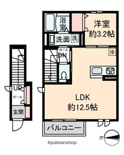 ル・シャトー・デュ・シャット【201号室】の間取り