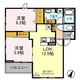 ジュレ・ブランシュ【3階】の間取り