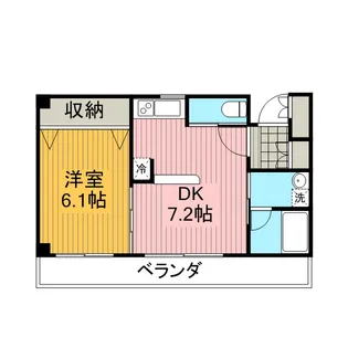 1DKの間取り画像