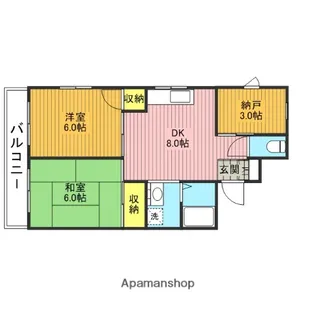 永瀬ビル【401号室】の間取り