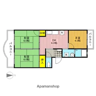 第2ヤマダマンション【302号室】の間取り