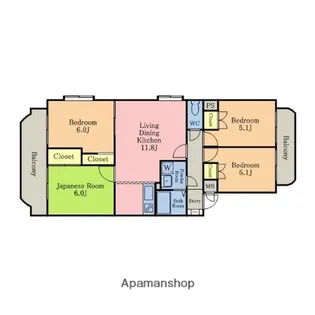 レジデンスけやき【2階】の間取り