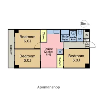 コスモプレイス北原台Ⅱ【5階】の間取り