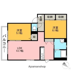 フォレストエクレールA【2階】の間取り