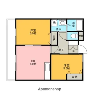 ヴェルビ北原台Ⅲ【2階】の間取り