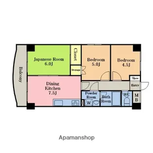 東川口ガーデンプラザ壱番館【305号室】の間取り
