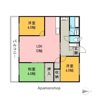 ベルヴィーユ壱番館【3階】の間取り