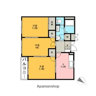 アピアスリーゼ【1階】の間取り