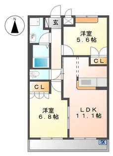 サン・キャッスル【2階】の間取り