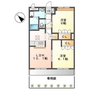 ガーデンヒルズNAKAYAMA壱番館【1階】の間取り