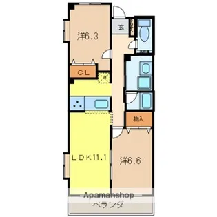 プロミネンスⅤ【2階】の間取り