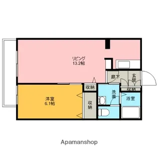 パレットタウンB棟【101号室】の間取り