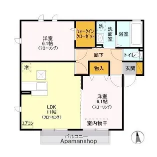 ラフレ仲道【1階】の間取り