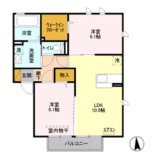 ラフレ仲道 C【2階】の間取り
