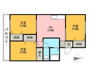 メゾンボヌールA【305号室】の間取り