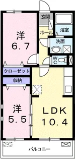 ジャルディーノⅡ【2階】の間取り