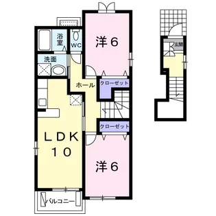 エヴァーグリーンレジデンスB【2階】の間取り
